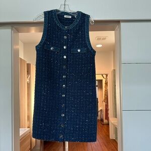 Sandro Short Tweed Trapeze Dress